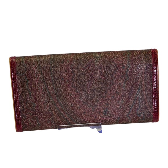 ETRO‎ trifold wallet paisley exterior with maroon leather interior EUC - Picture 2 of 14